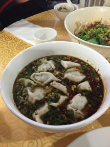 Chive dumplings in sour and spicy soup IMG_4314